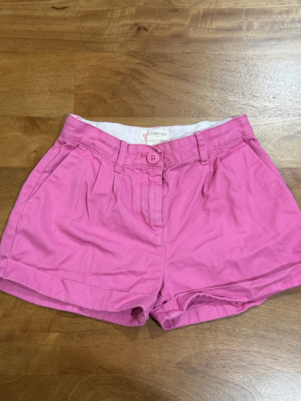 Crewcuts Girl’s Deep Pink Cotton Pleated Shorts Size 7